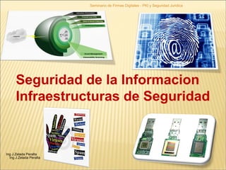 Seguridad de la Informacion  Infraestructuras de Seguridad Seminario de Firmas Digitales - PKI y Seguridad Juridica Ing J.Zelada Peralta Ing J.Zelada Peralta 