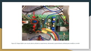 Figura 10: Geiger Muller com circuito aberto utilizado no experimento, destacando o potenciômetro utilizado para modificar a tensão
 