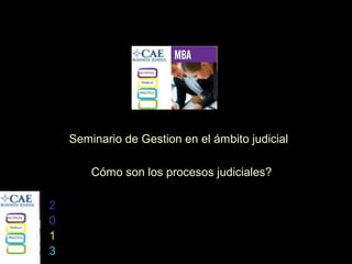 Seminario de Gestion en el ámbito judicial
Cómo son los procesos judiciales?
 