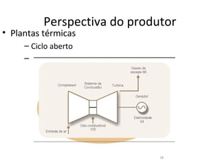Perspectiva do produtor
• Plantas térmicas
     – Ciclo aberto
     –




                              28
 