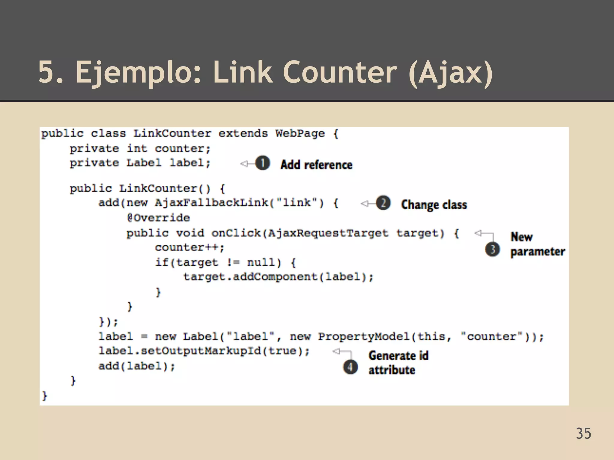5. Ejemplo: Link Counter (Ajax)




                                  35
 