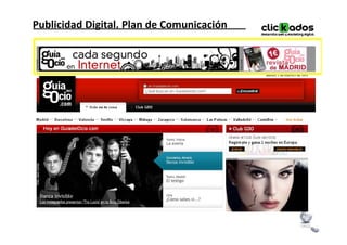 Publicidad Digital. Plan de Comunicación
 