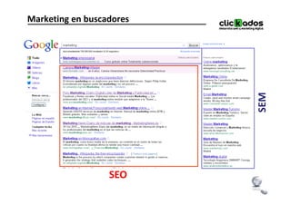 Marketing en buscadores




                          SEM
                  SEO
 