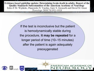 If the test is inconclusive but the patient
is hemodynamically stable during
the procedure, it may be repeated for a
longer period of time (10–15 minutes)
after the patient is again adequately
preoxygenated

 