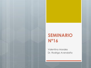 SEMINARIO 
Nº16 
Valentina Morales 
Dr. Rodrigo Avendaño 
 