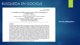 BUSQUEDA EN GOOGLE
Revisión bibliográfica
 