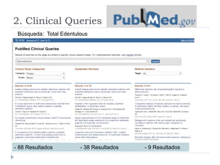 2. Clinical Queries
- 88 Resultados - 38 Resultados - 9 Resultados
Búsqueda: Total Edentulous
 