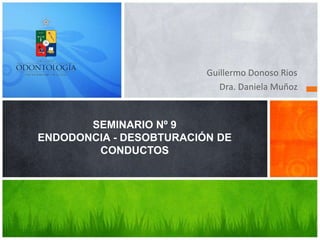 Guillermo Donoso Rios
Dra. Daniela Muñoz
SEMINARIO Nº 9
ENDODONCIA - DESOBTURACIÓN DE
CONDUCTOS
 