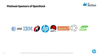 © Copyright 2014 Hewlett-Packard Development Company, L.P. The information contained herein is subject to change without notice.2-41
Platinum Sponsors of OpenStack
 