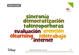 TAGS CLAVE




             Departamento de Marketing - Social Learn    28
                                                        28
 