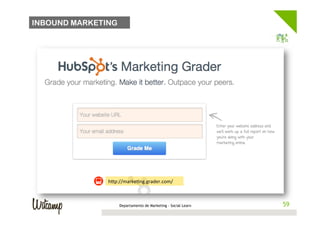 INBOUND MARKETING




               hwp://marke/ng.grader.com/	
  



                    Departamento de Marketing - Social Learn    59
                                                               59
 
