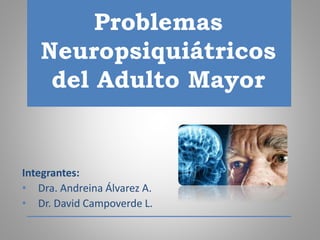Problemas
Neuropsiquiátricos
del Adulto Mayor
Integrantes:
• Dra. Andreina Álvarez A.
• Dr. David Campoverde L.
 