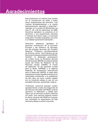 Seminario regional las mujeres afrodescendientes y la cultura latinoa…
