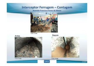 Interceptor Ferrugem – Contagem
Avenida Francisco Firmo de Matos
Fonte: DVME
Fonte: DVME
DepoisAntes
Fonte: DVME
Fonte: DVME
01/2018
 