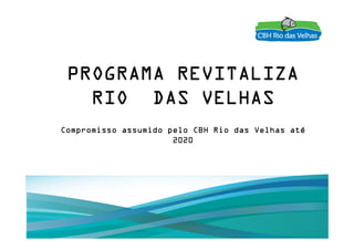 PROGRAMA REVITALIZA
RIO DAS VELHAS
1
Compromisso assumido pelo CBH Rio das Velhas até
2020
 