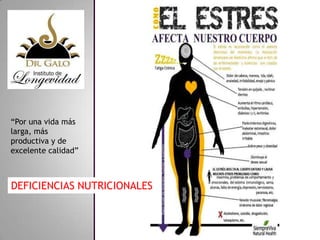 “Por una vida más
larga, más
productiva y de
excelente calidad”

DEFICIENCIAS NUTRICIONALES

 