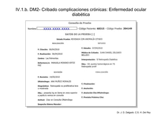IV.1.b. DM2- Cribado complicaciones crónicas: Enfermedad ocular diabética xxxx xxxx xxxx  Dr. J. D. Delgado. C.S.  H. Del Rey 