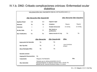 IV.1.b. DM2- Cribado complicaciones crónicas: Enfermedad ocular diabética Dr. J. D. Delgado. C.S.  H. Del Rey 