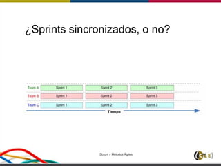 ¿Sprints sincronizados, o no?
Scrum y Métodos Ágiles 144
 