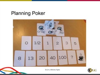 Scrum y Métodos Ágiles 24
Planning Poker
 