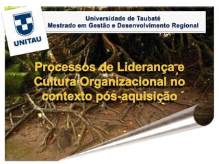 Universidade de Taubaté MestradoemGestão e Desenvolvimento Regional  Processos de Liderança e CulturaOrganizacional no contextopós-aquisição 