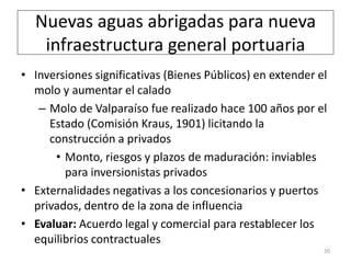 Nuevas aguas abrigadas para nueva
   infraestructura general portuaria
• Inversiones significativas (Bienes Públicos) en e...