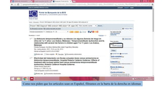 Como nos piden que los artículos sean en Español, filtramos en la barra de la derecha en idiomas
 