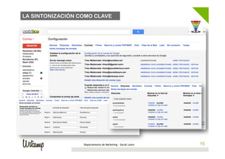LA SINTONIZACIÓN COMO CLAVE




                  Departamento de Marketing - Social Learn   15
 