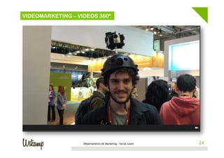 Departamento de Marketing - Social Learn 24
VIDEOMARKETING – VIDEOS 360º
 