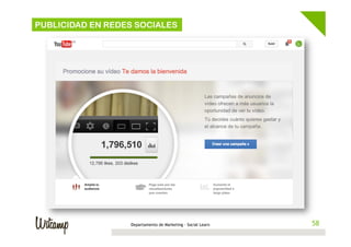 58Departamento de Marketing - Social Learn 58
PUBLICIDAD EN REDES SOCIALES
 