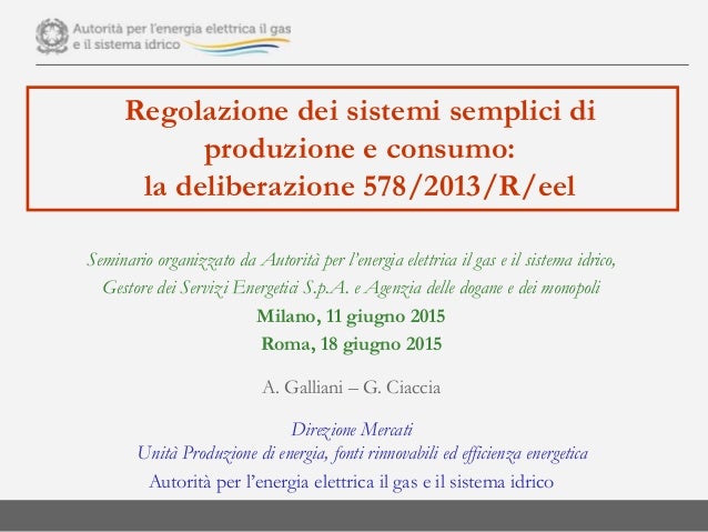 Regolazione dei sistemi semplici di produzione e consumo ...