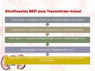 Clasificación AAST para Traumatismo vesical

 