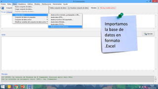 Importamos
la base de
datos en
formato
.Excel
 