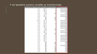 Y así quedaría nuestra variable ya transformada
 