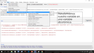 Transformamos
nuestra variable en
una variable
dicotómica.
 