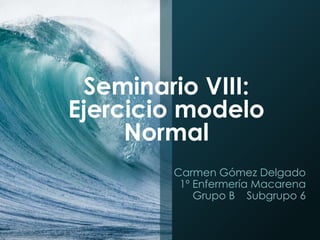 Seminario VIII:
Ejercicio modelo
Normal
Carmen Gómez Delgado
1º Enfermería Macarena
Grupo B Subgrupo 6
 