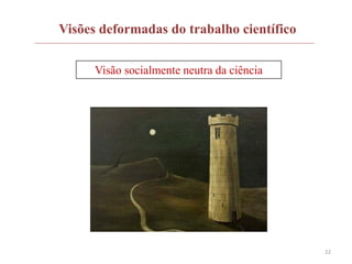 22
Visões deformadas do trabalho científico
Visão socialmente neutra da ciência
 