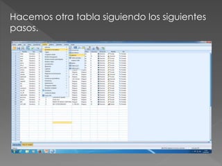 Hacemos otra tabla siguiendo los siguientes
pasos.
 