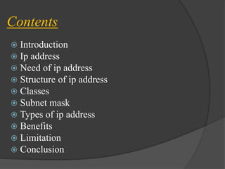 ipv4 (internet protocol version 4) | PPTX | Computer Networking | Computing