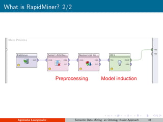 What is RapidMiner? 2/2
Agnieszka Lawrynowicz Semantic Data Mining: an Ontology Based Approach 48
 