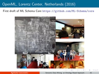 OpenML, Lorentz Center, Netherlands (2016)
First draft of ML Schema Core https://github.com/ML-Schema/core
Agnieszka Lawry...