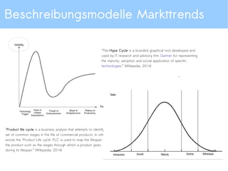 “Kognitive” Aufgabenanalyse – GOMS Modelle
●
TAG (nach Balzert et al 1988)
– Drei Komponenten - Name der Aufgabeneigenschaften plus Wertemengen, Lexikon der Aufgaben, Ersetzungsregel
– Abgeleitete Indizes
●
Ausführungszeit ( Zahl der Regel pro Aufgabe)
●
Arbeitsgedächtnis (Tiefe der Zielhierarchie)
●
Einlernzeit (z.B. Zahl und Vertrautheit der Aufgabeneigenschaften)
●
GOMS (vgl. Card, Moran & Newell 1983)
– CMN-GOMS
●
Zielstruktur, die eine spezifische Aufgabe hierarchisch dekomponiert
●
Aufgabe wird in "goals", "operators", "methods" und "selections rules" zerlegt und auf mehrere Ebenen durch eine informelle Syntax repräsentiert
●
CMN-GOMS nur sequentiell ablaufende Handlungen beschrieben
– NGOMSL
●
"Natural GOMS Language" (D. Kieras 1988 )
●
nicht nur die "execution time", sondern auch die "learning time" (nur in NGOMSL möglich)
– CPM-GOMS
●
ein Modellierungsverfahren der GOMS Analyse zur Abbildung paralleler Aktivitäten eignet
●
Parallele und sich überlappende Interaktionsabläufe auf Ebene der Wahrnehmung, Kognition und Motorik in Form elementarer Handlungsprimitive
●
KSM (Card 1980)
– eingeschränkte Version des GOMS-Modells
– Darstellung einer Mensch-Computer-Interaktion durch 6 BasisOperatoren (inkl. M und R) mit definierter Dauer
– Softwareevaluation und –Gestaltung in frühen Phasen der Entwicklung
 