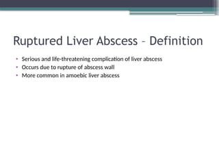 seminar liver abscess complication management | PPTX