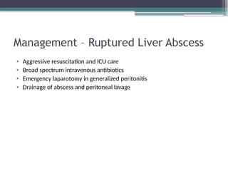 seminar liver abscess complication management | PPTX