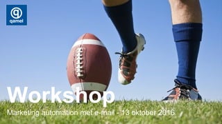 Workshop
Marketing automation met e-mail - 13 oktober 2016
 