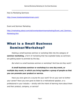 Seminar marketing report