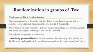 Between Group Block Rnadomization Experimental Study | PPTX