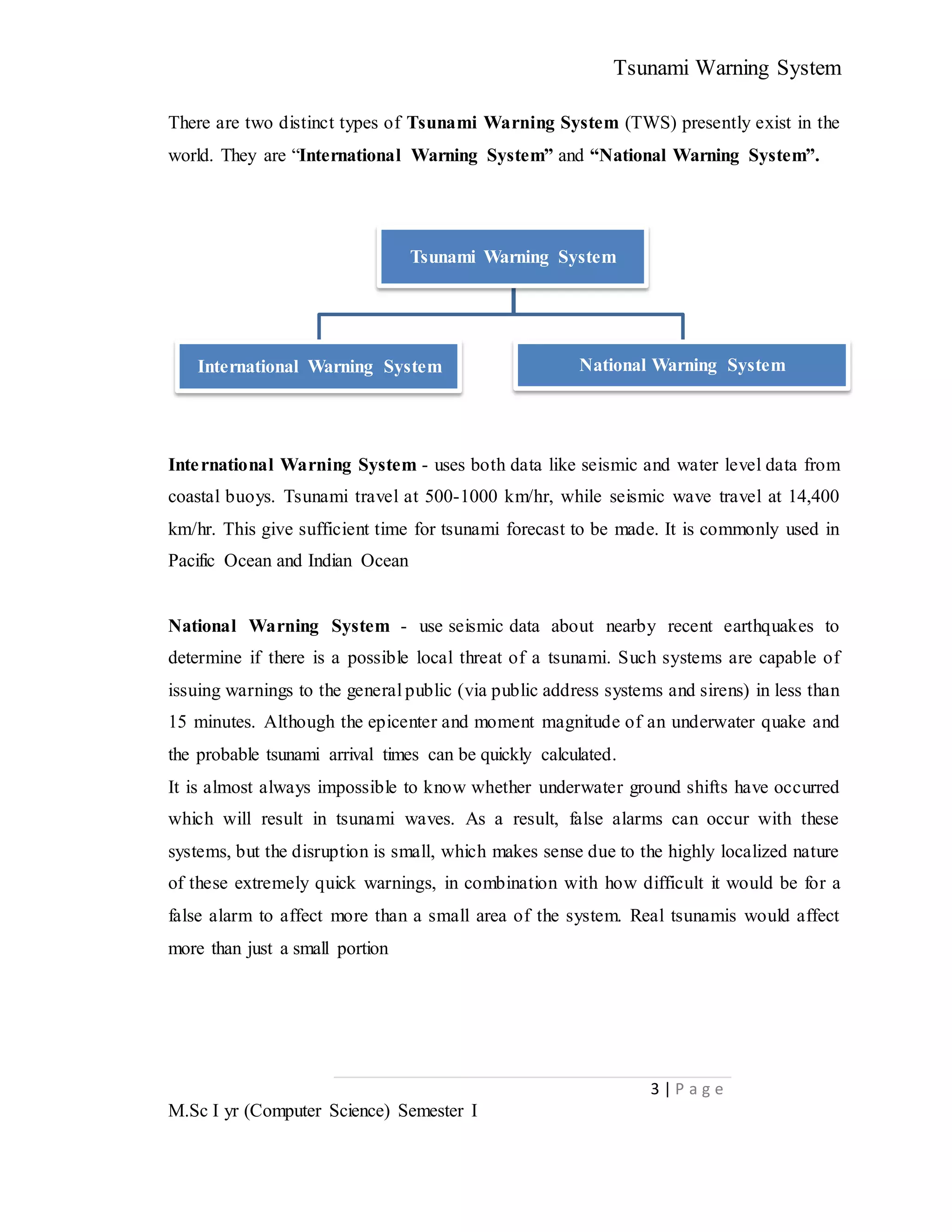Tsunami warning system seminar report