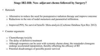 carcinoma cervix management stage wise with role of surgery | PPTX
