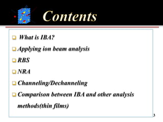 Channeling Rbs Ion beam for material analysis(IBA)-RBS-CHANNELING | PPTX